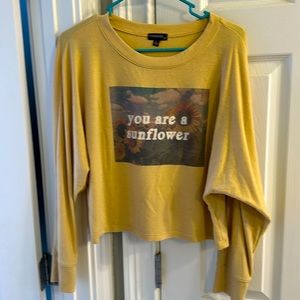 yellow long sleeve cropped
